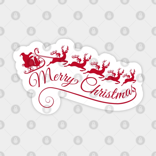 Merry Christmas card, Santa Claus with his sleigh Sticker by beakraus